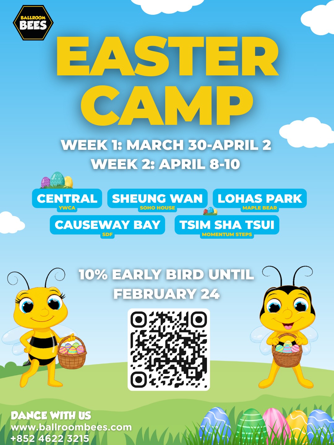 🐣 Hop Into Spring: Easter Camp 2026!
It’s time to trade the winter coats for dancing shoes! We are thrilled to announce that our BallroomBees Easter Camps are officially open for registration. Give your little ones a holiday filled with rhythm, coordination, and confidence-building fun.

Week 1: March 30 – April 2
Week 2: April 8 – 10

✨ Week 2 Special: Exam Prep Camp (SDF Causeway Bay) Calling all ambitious dancers! During Week 2 at our Causeway Bay location, we are hosting a specialized Exam Prep Camp. We will cover essential etiquette and presentation, speaking with confidence, and advanced choreography & technique to get our Bees exam and stage-ready!

🔥 Early Bird Special: Register by February 24 to enjoy a 10% discount!
USE CODE: EASTER10EB

Link in Bio!

#BallroomBees #eastercamp #exampreparation #kids #kidsdancing